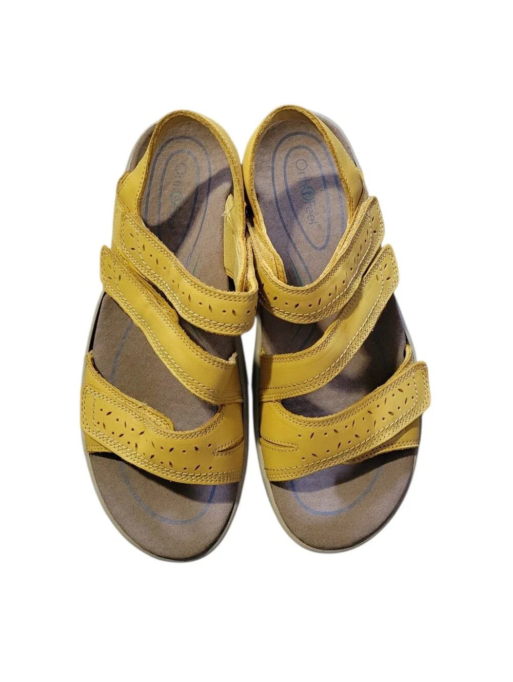 Orthofeet Yellow Comfort Sandals Size 8.5 Wide
